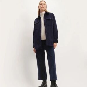 Everlane The Corduroy Oversized Shirt Jacket Navy Blue